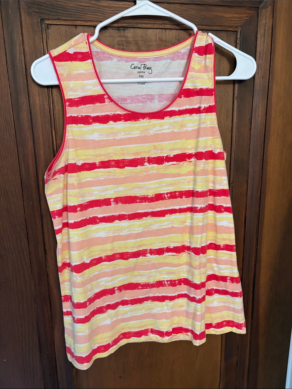 Striped Sleeveless Tank Top - Pink & Yellow
